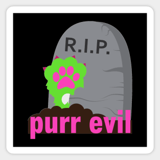 Purr Evil Zombie Cat Sticker